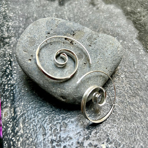 Silver Spiral Earrings