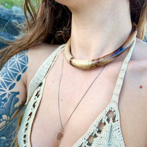 Hand Carved Eucalypt Wood Neck Collar