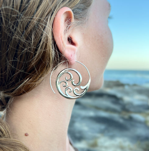 Silver Eternal Wave Earrings