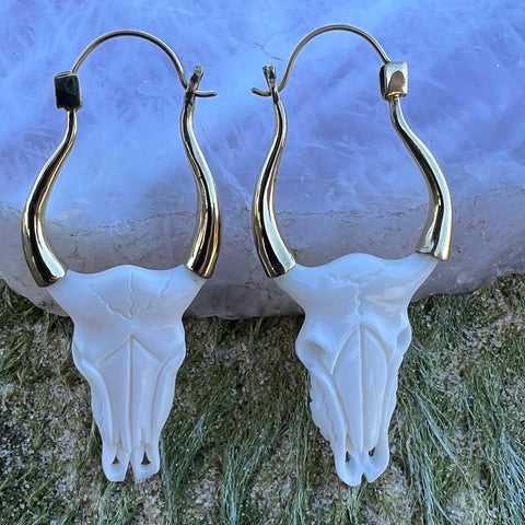 Bone & Brass Sacred Bull Earrings