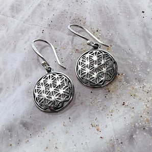 Silver Seed Of Life Earrings