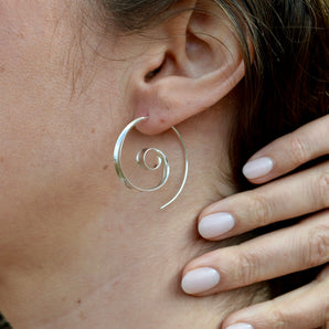 Silver Spiral Earrings