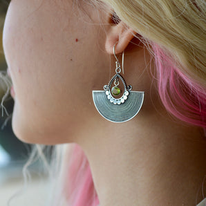 Peridot Cleo Earrings - 925 Sterling Silver