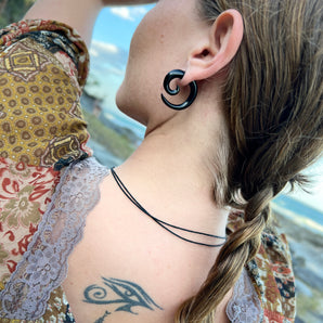 Hand Carved Buffalo Horn Earrings