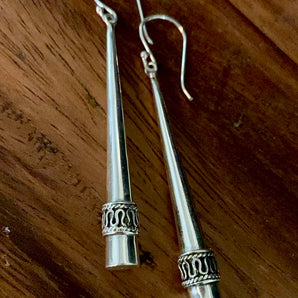 Silver Temple Spire Earrings