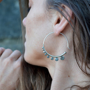 Silver Crop Circle Earrings.