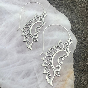 Silver Tribal Goddess Earrings