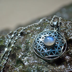 Moonstone Seed Of Life Necklace