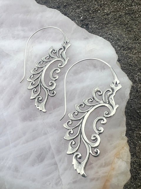 Silver Tribal Goddess Earrings