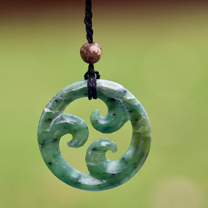 Nephrite Jade Triple Spiral Pendant