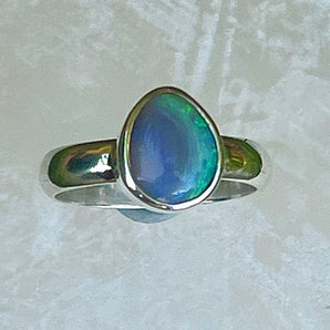 Lighting Ridge Opal & Silver Ring