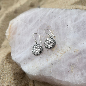 Silver Seed Of Life Earrings