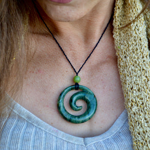 Green Jade Wave Necklace