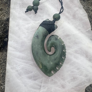 Hand Carved Jade Tribal Fish Hook