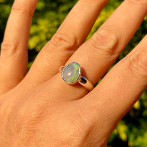 Lighting Ridge Opal & Silver Ring