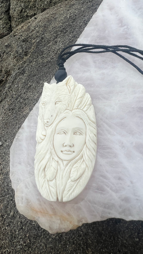 Sacred Wolf Totem Necklace