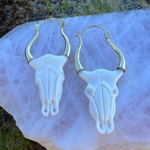 Bone & Brass Sacred Bull Earrings