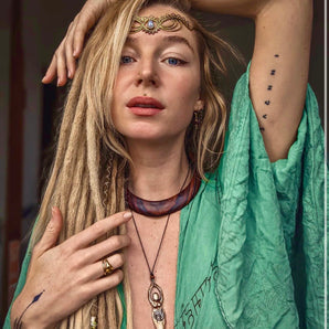 Hand Carved Wood Neck Choker