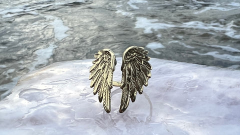 Brass Angel Wing Ring