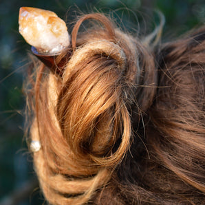 Natural Point Citrine Hair-Wand