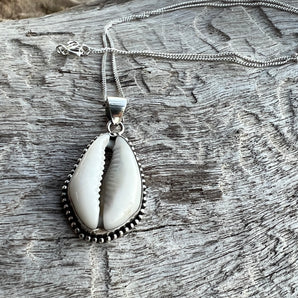 Silver Cowrie Shell Necklace