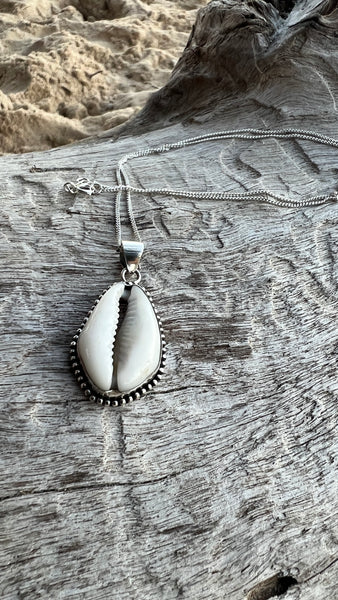 Silver Cowrie Shell Necklace