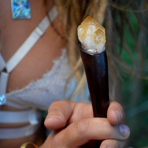 Natural Point Citrine Hair-Wand