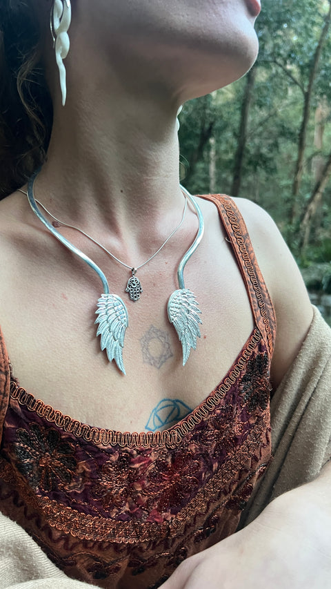 Silver Angel Wings Necklace