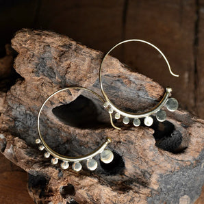 Brass Crop Circle Earrings