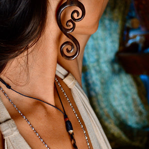 Hand Carved Tribal Earrings