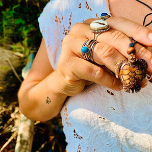 Hand Carved Tribal Turtle Pendant