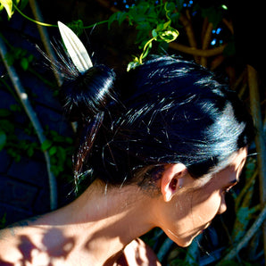 Hand Carved Bone Feather Hair-Pin