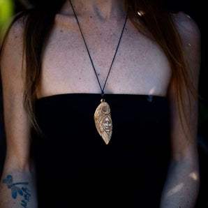 Hand Carved Bone Ram Totem Pendant
