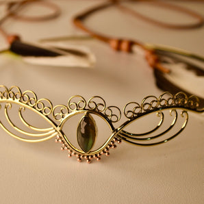 Labradorite is & Brass Elf Crown.