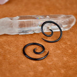 Hand Carved Buffalo Horn Spiral Earrings