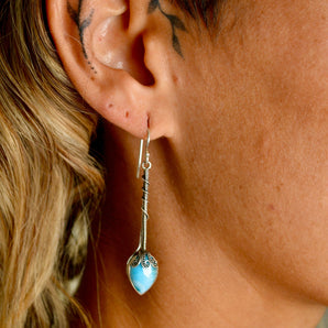 Larimar & Silver Droplet Earrings