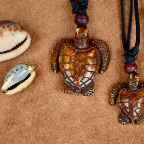 Hand Carved Tribal Turtle Pendant