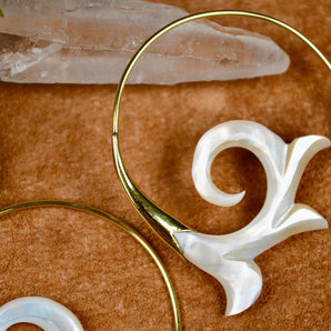 Stunning Abalone Shell & high quality Brass Earrings.