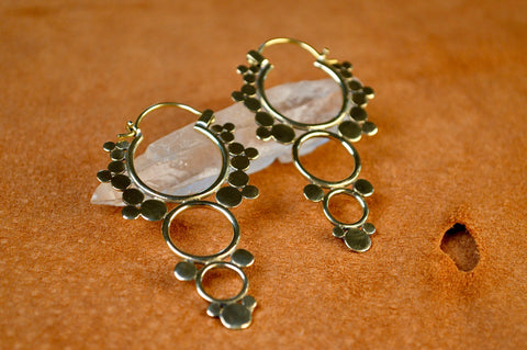 Handmade Brass Crop Circle Earrings