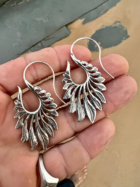 Silver Feather Earrings