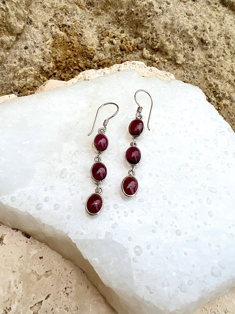 Garnet 2025 teardrop earrings