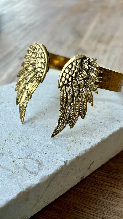 Brass Angel-Wing Bracelet