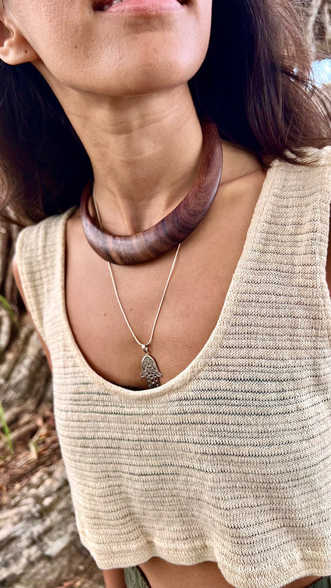 Wooden 2025 choker necklace
