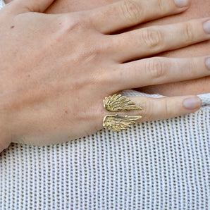 Brass Angel Wing Ring
