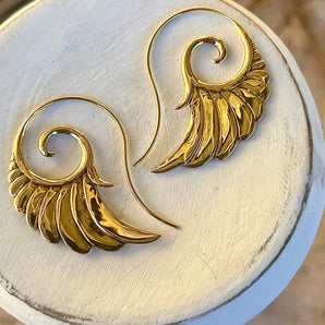 Brass Gypsy Wing Earrings