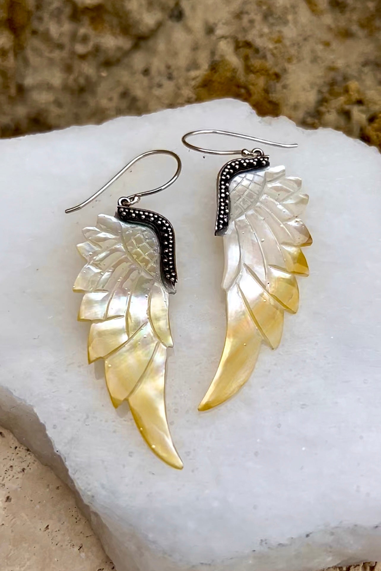 White abalone earrings deals