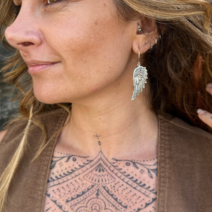 Celestine White Brass Earrings