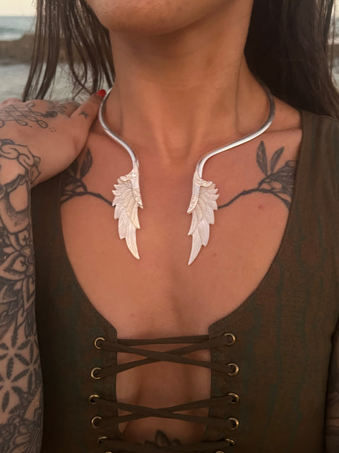 Shell & Silver Angel Wing Necklace