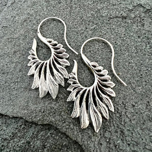Gypsy Feather Silver Earrings