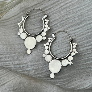 Silver Crop Circle Earrings